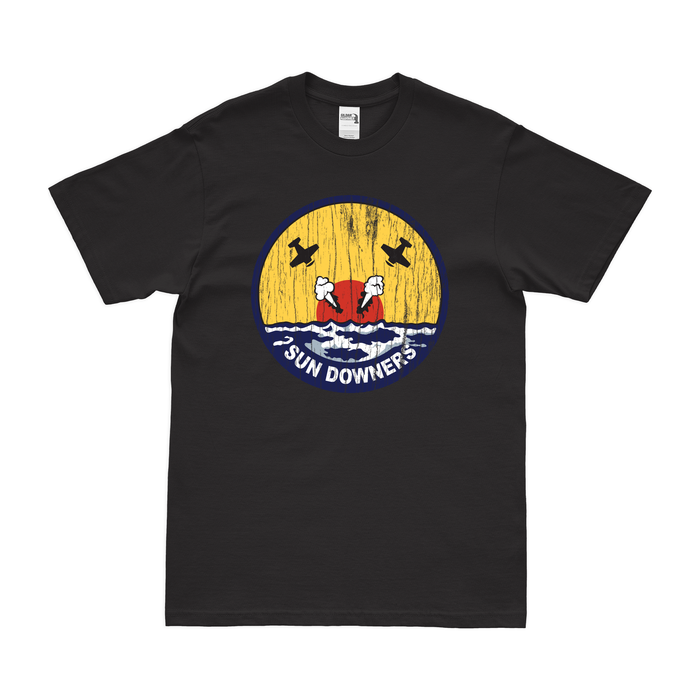 U.S. Navy Fighter Squadron 111 (VF-111) Logo T-Shirt Tactically Acquired Black Distressed Small