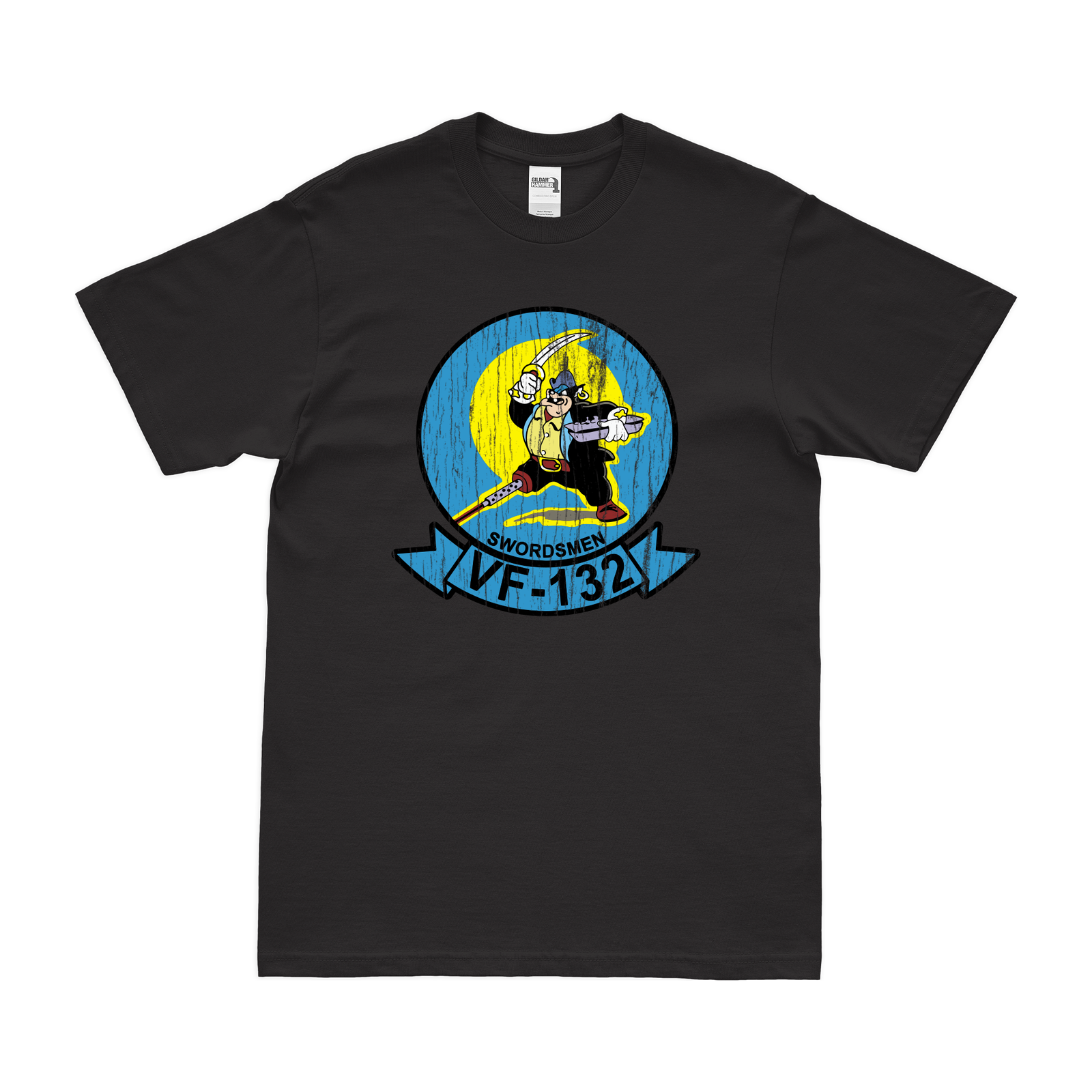 U.S. Navy Fighter Squadron 132 (VF-1132) T-Shirt Tactically Acquired Black Distressed Small