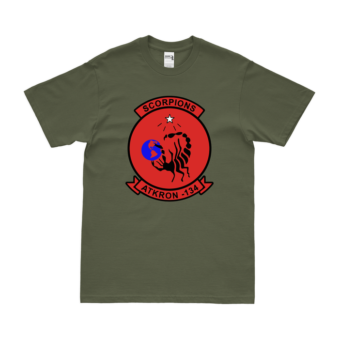 U.S. Navy Fighter Squadron 134 (VF-134) Logo T-Shirt Tactically Acquired Military Green Clean Small