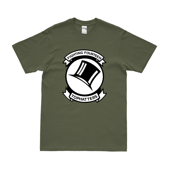 U.S. Navy Fighter Squadron 14 (VF-14) T-Shirt Tactically Acquired Military Green Clean Small