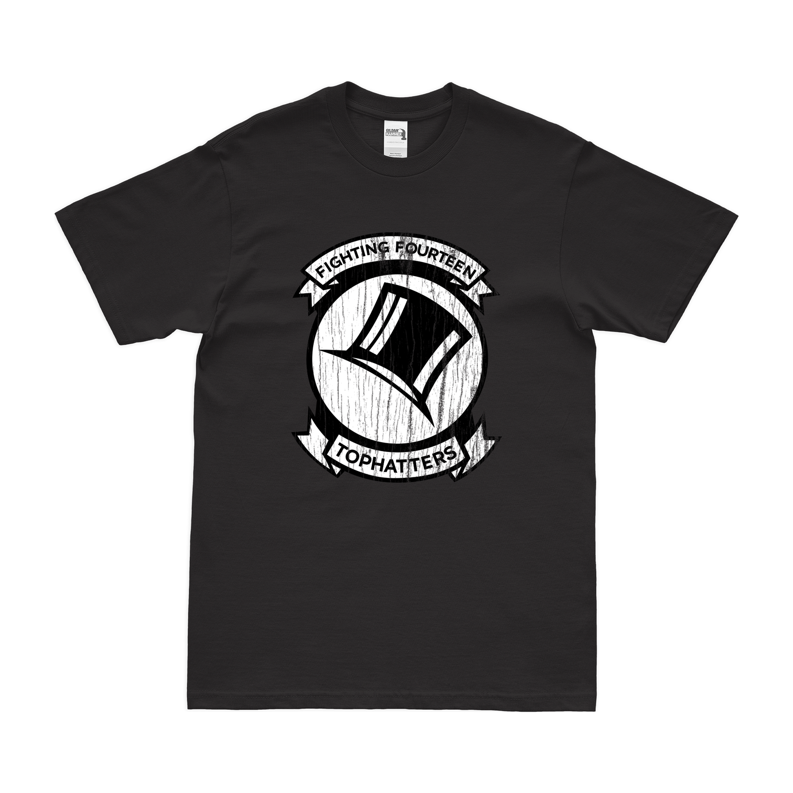 U.S. Navy Fighter Squadron 14 (VF-14) T-Shirt Tactically Acquired Black Distressed Small