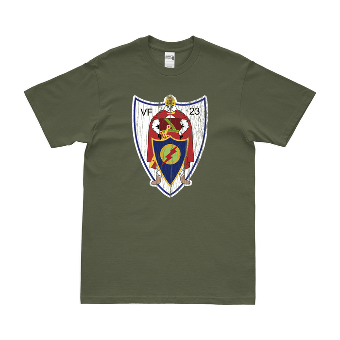 U.S. Navy Fighter Squadron 23 (VF-23) T-Shirt Tactically Acquired Military Green Distressed Small