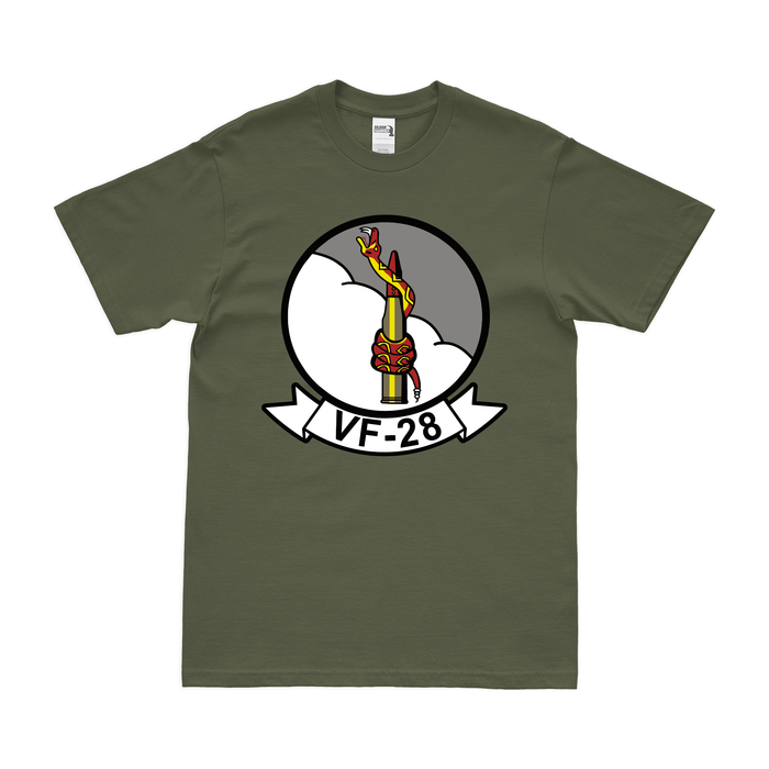 U.S. Navy Fighter Squadron 28 (VF-28) T-Shirt Tactically Acquired Military Green Clean Small