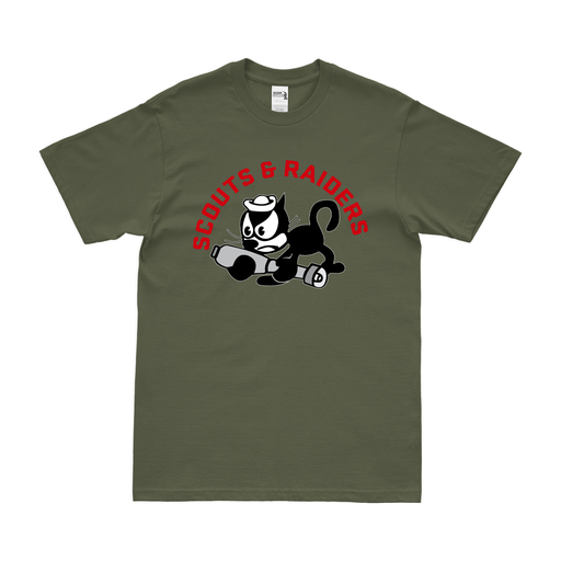 U.S. Navy Fighter Squadron 3 (VF-3) Scouts & Raiders WW2 T-Shirt Tactically Acquired Military Green Clean Small