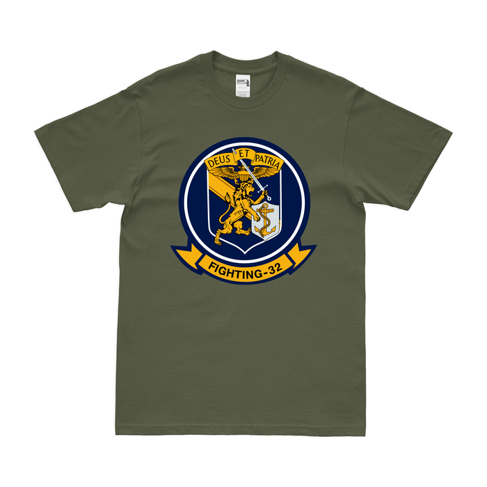 U.S. Navy Fighter Squadron 32 (VF-32) T-Shirt Tactically Acquired Military Green Clean Small