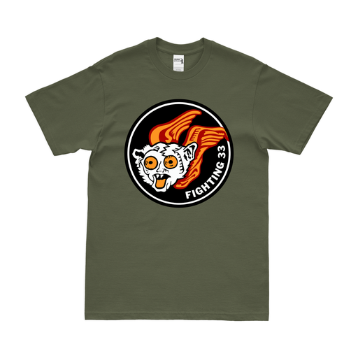 U.S. Navy Fighter Squadron 33 (VF-33) T-Shirt Tactically Acquired Military Green Clean Small