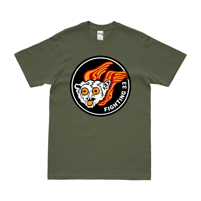 U.S. Navy Fighter Squadron 33 (VF-33) T-Shirt Tactically Acquired Military Green Clean Small