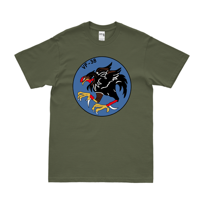 U.S. Navy Fighter Squadron 38 (VF-38) T-Shirt Tactically Acquired Military Green Clean Small