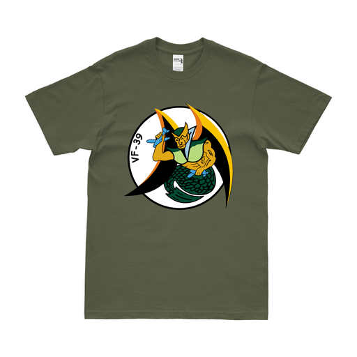 U.S. Navy Fighter Squadron 39 (VF-39) T-Shirt Tactically Acquired Military Green Clean Small