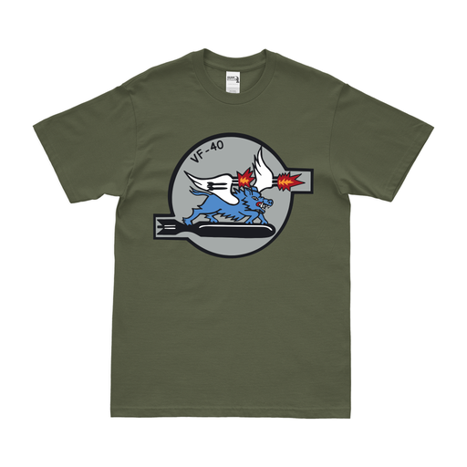 U.S. Navy Fighter Squadron 40 (VF-40) T-Shirt Tactically Acquired Military Green Clean Small