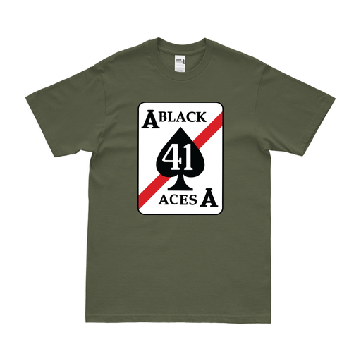 U.S. Navy Fighter Squadron 41 (VF-41) Logo T-Shirt Tactically Acquired Military Green Clean Small