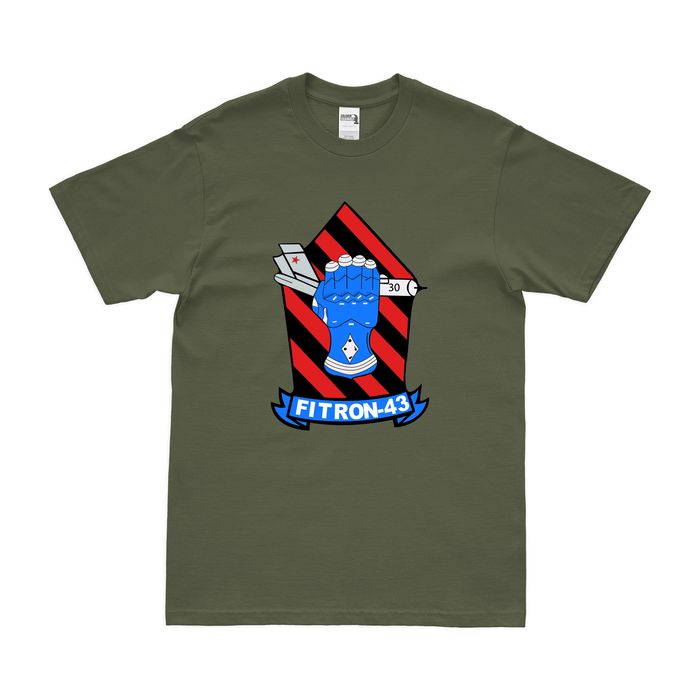 U.S. Navy Fighter Squadron 43 (VF-43) T-Shirt Tactically Acquired Military Green Clean Small