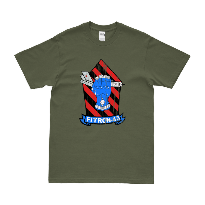 U.S. Navy Fighter Squadron 43 (VF-43) T-Shirt Tactically Acquired Military Green Distressed Small