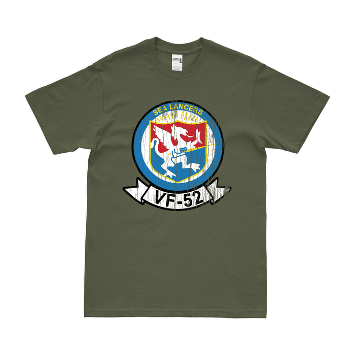 U.S. Navy Fighter Squadron 52 (VF-52) T-Shirt Tactically Acquired Military Green Distressed Small