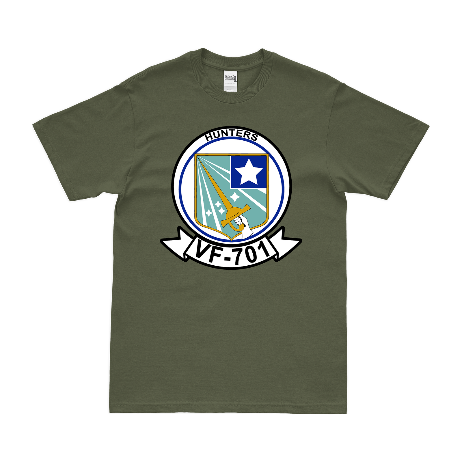 U.S. Navy Fighter Squadron 701 (VF-701) T-Shirt Tactically Acquired Military Green Clean Small