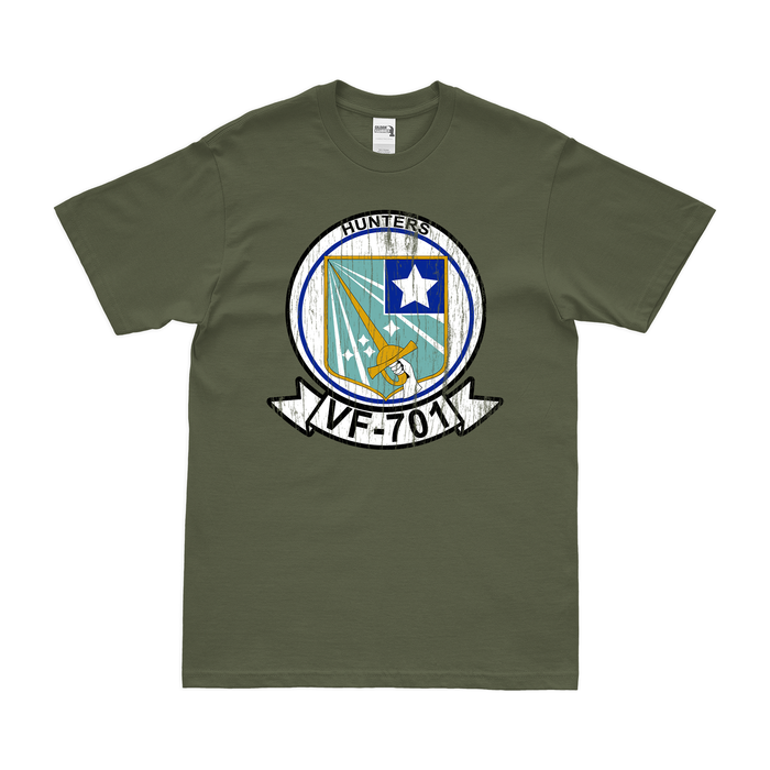 U.S. Navy Fighter Squadron 701 (VF-701) T-Shirt Tactically Acquired Military Green Distressed Small