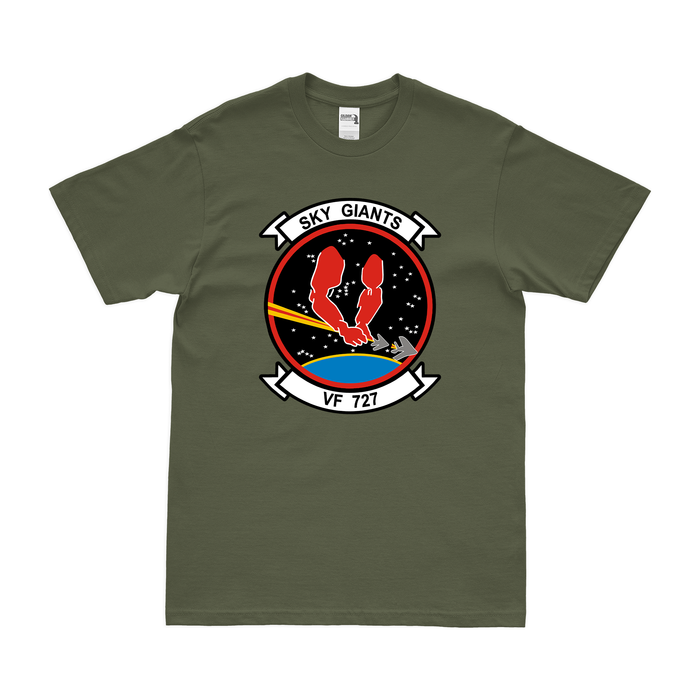 U.S. Navy Fighter Squadron 727 (VF-727) Logo T-Shirt Tactically Acquired Military Green Clean Small