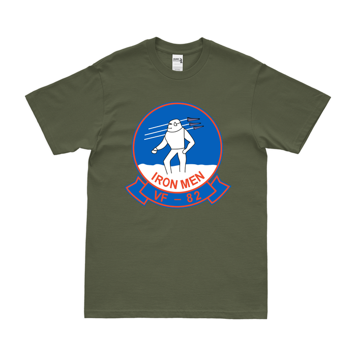 U.S. Navy Fighter Squadron 82 (VF-82) Logo T-Shirt Tactically Acquired Military Green Clean Small