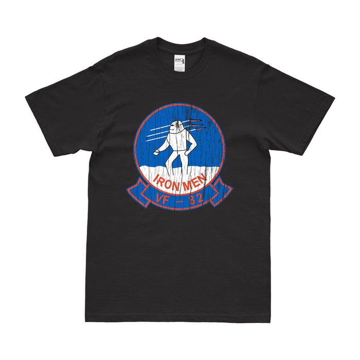 U.S. Navy Fighter Squadron 82 (VF-82) Logo T-Shirt Tactically Acquired Black Distressed Small