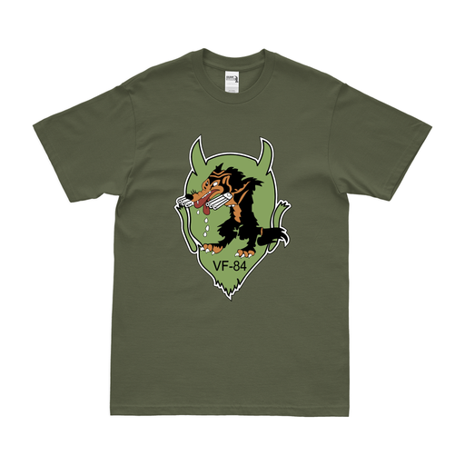 U.S. Navy Fighter Squadron 84 (VF-84) Logo T-Shirt Tactically Acquired Military Green Clean Small