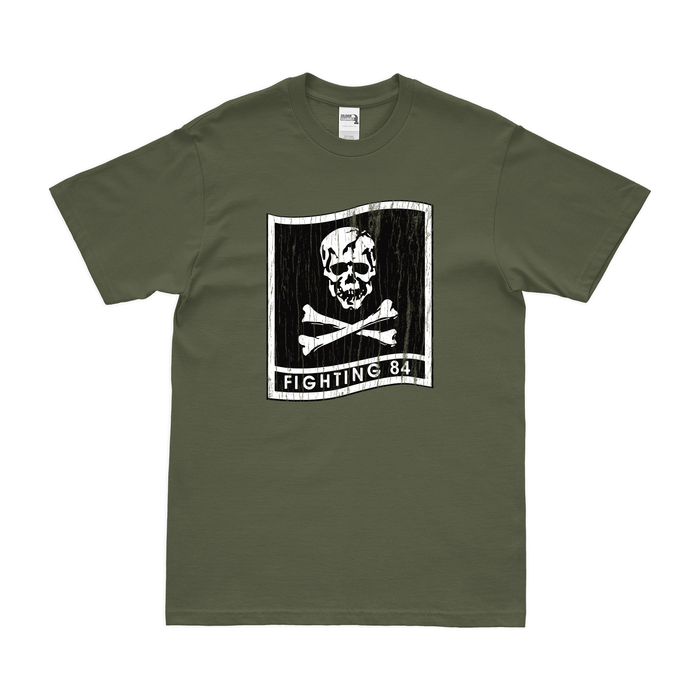 U.S. Navy Fighter Squadron 84 (VF-84) T-Shirt Tactically Acquired Military Green Distressed Small