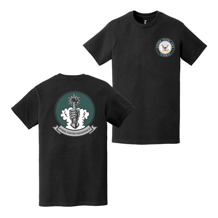 Double-Sided VFA-27 Royal Maces Logo Veteran T-Shirt Tactically Acquired   