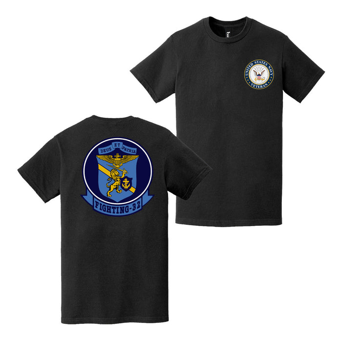 Double-Sided VFA-32 Fighting Swordsmen Veteran T-Shirt Tactically Acquired   