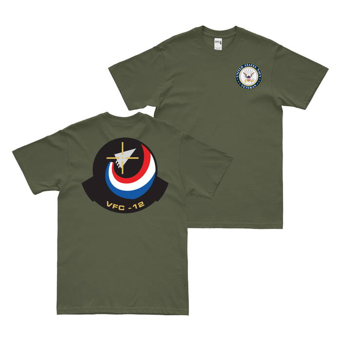 Double-Sided VFC-12 U.S. Navy Veteran T-Shirt Tactically Acquired Military Green Clean Small