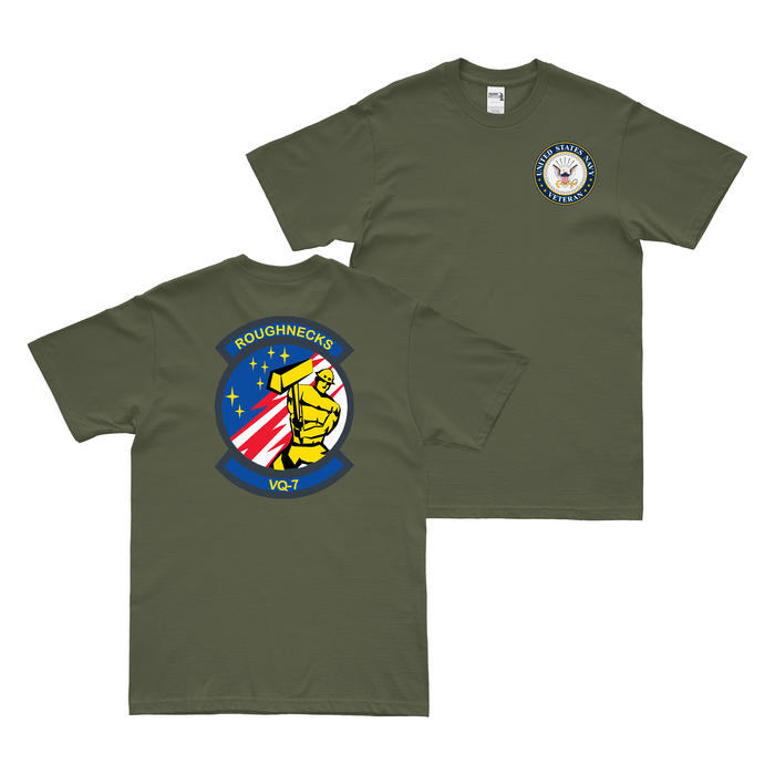 Double-Sided VQ-7 U.S. Navy Veteran T-Shirt Tactically Acquired Military Green Clean Small
