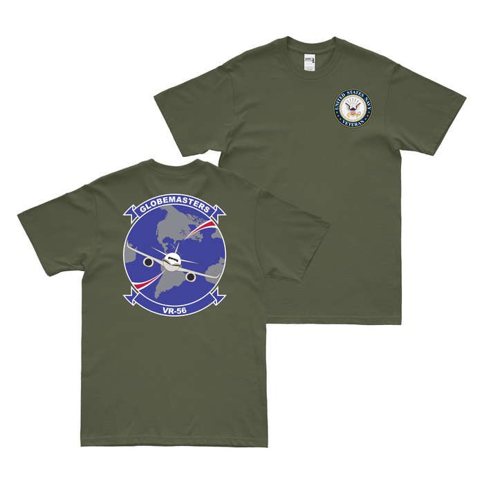 Double-Sided VR-56 U.S. Navy Veteran T-Shirt Tactically Acquired Military Green Clean Small
