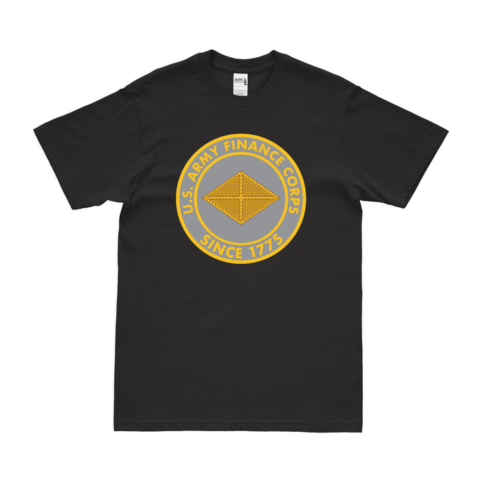 U.S. Army Finance Corps Since 1775 Emblem T-Shirt Tactically Acquired Black Clean Small