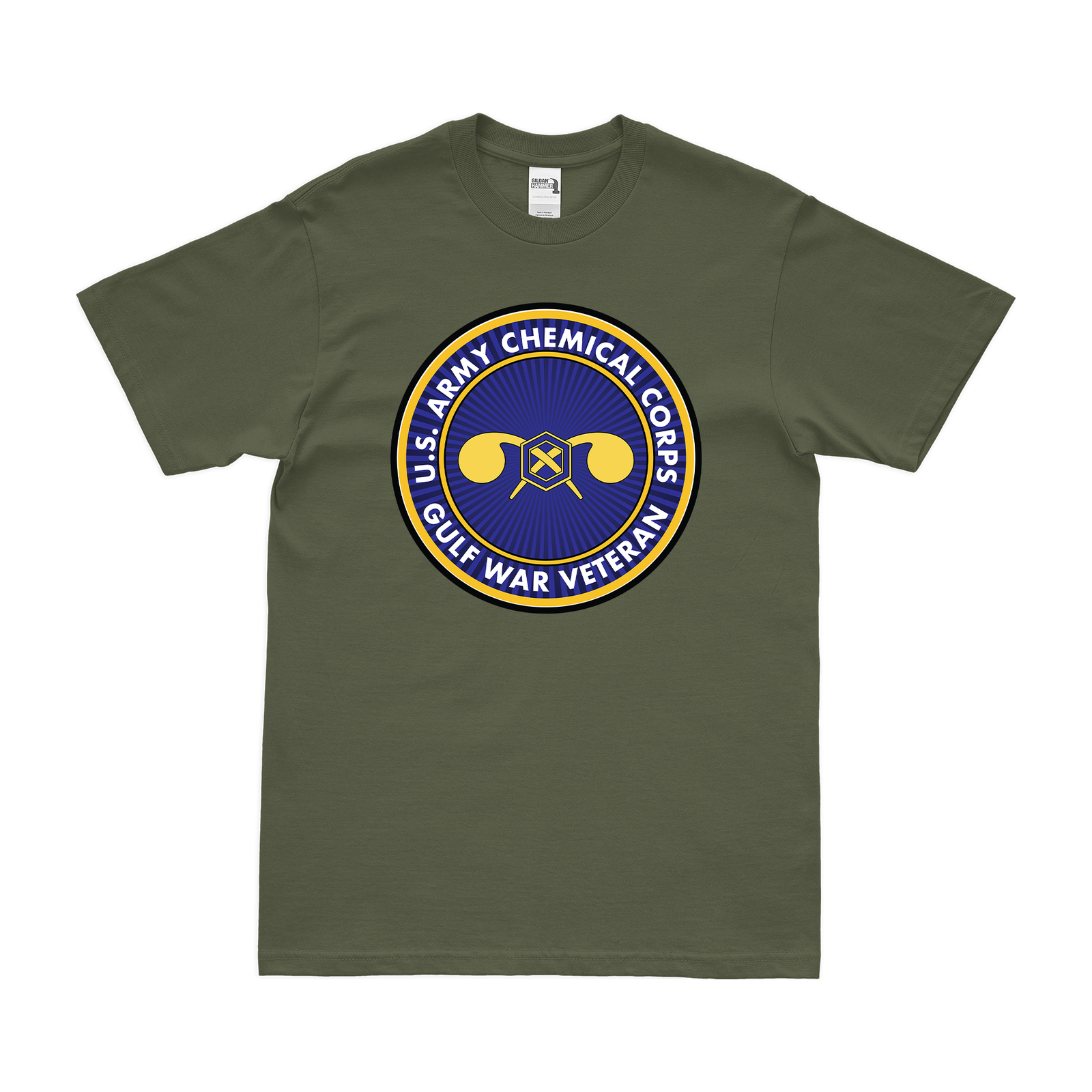 Army Chemical Corps Gulf War Veteran T-Shirt Tactically Acquired Military Green Clean Small