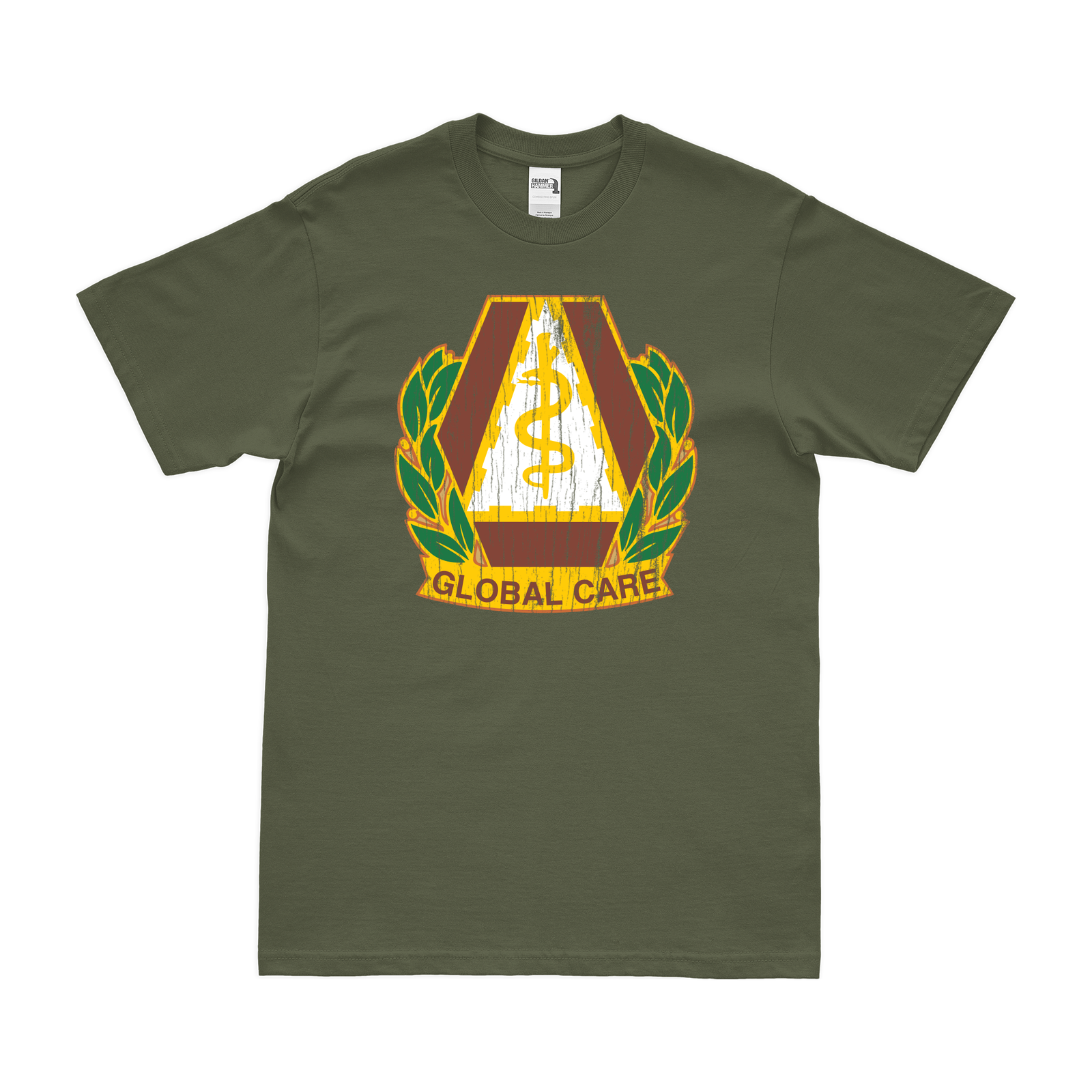 U.S. Army Dental Command (DENCOM) T-Shirt Tactically Acquired Military Green Distressed Small