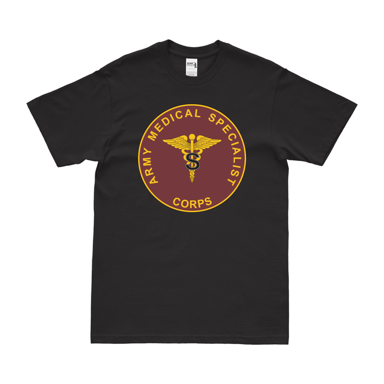 U.S. Army Medical Specialist Corps Branch Plaque T-Shirt Tactically Acquired Black Clean Small