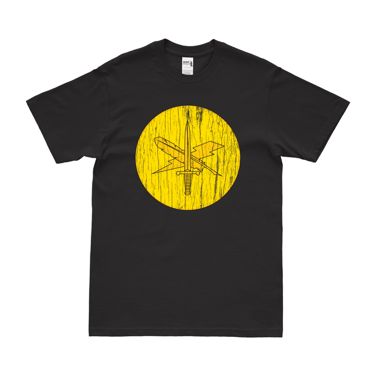U.S. Army Public Affairs Branch Emblem T-Shirt Tactically Acquired Black Distressed Small