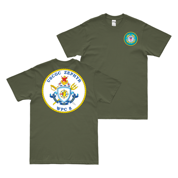 Double-Sided USCGC Zephyr (WPC-8) T-Shirt Tactically Acquired   