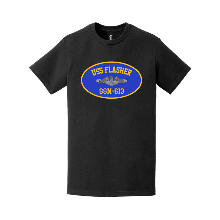 USS Flasher (SSN-613) Submarine Emblem U.S. Navy T-Shirt Tactically Acquired   